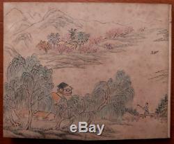 Awesome Rare Old Chinese Hand Painting Landscape Book Mark QianWeiCheng KK468