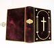 Beautiful Velvet Fine Binding Bible Sanctuary Clasped Gold & Silver Withcross Rare
