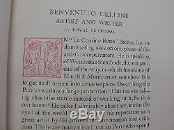 BENVENUTO CELLINI Life ANTIQUE Leather SET Signed Bindings FINE Art WRITER Rare