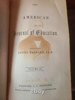 BERNARD'S JOURNAL OF EDUCATION RARE 19thC Antique 9 Volume Book Collection