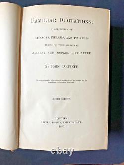 Bartlett Familiar Quotations Ninth Ed. 1897 Rare Antique Similar Retails $1500