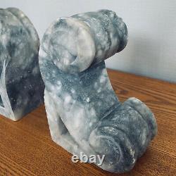 Beautiful Antique Gothic Marble Book Ends, Extremely Rare Design
