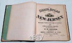 Beers, F. W. State Atlas of New Jersey 1872 Maps Book City County Rare Vintage