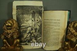 Border Life History the Discovery of America rare antique old leather book 1849