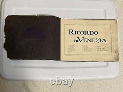C. 1920 MEMORY OF VENICE Antique Embossed Picture Book of Venice Italy Rare