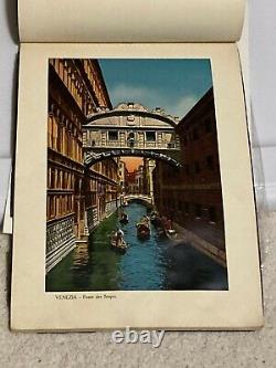 C. 1920 MEMORY OF VENICE Antique Embossed Picture Book of Venice Italy Rare