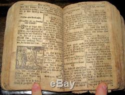 C1670-1750s HOLY BIBLE New Testament GERMAN Pennsylvania ANTIQUE Woodcuts RARE