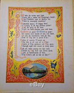 C1878 The Four Seasons At The Lakes ILLUMINATED Colour Gilded Antique Book RARE
