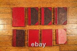 Charming Collection of Antique Victorian Red Leather Spine Books