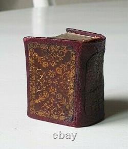 Chignon Bible' Extremely rare Miniature Bible 1752, in red Morocco binding