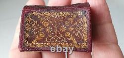 Chignon Bible' Extremely rare Miniature Bible 1752, in red Morocco binding