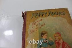 Children's Book Happy Hours Picture and Story Book Antique Collectible