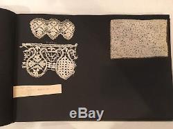 Cloth Bound Lace Sample book 16th-19th centuries. 163 pieces of very rare lace