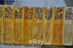 Collect Rare Chinese Old Cattle Bone Carve Ancient China The Art of War Book Set