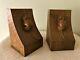 Collectable Rare Vintage Robert Thompson Mouseman Hand Carved Pair Of Book Ends
