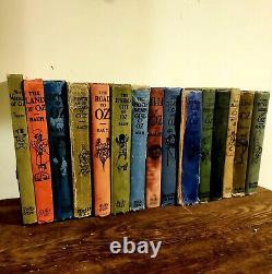 Complete 15 Antique OZ Book Collection Color Plates L. Frank Baum 1st Editions