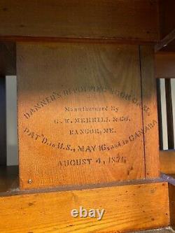 Danner Spinning Revolving Bookcase 1876 Walnut RARE Square Rotating Book Case