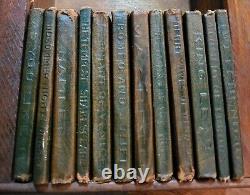 Dozen RARE TITLE Antique Little Leather Book 1920s Vintage SHAKESPEARE Lot ULTRA