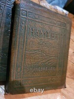 Dozen RARE TITLE Antique Little Leather Book 1920s Vintage SHAKESPEARE Lot ULTRA