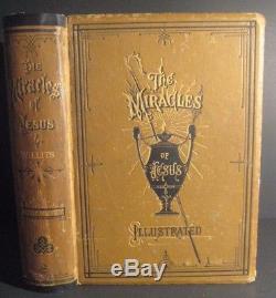 EX RARE MIRACLES of JESUS CHRIST VICTORIAN ANTIQUE BOOK cures HEALING BIBLE GOD
