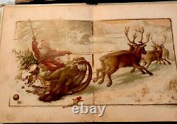 EXTREMELY RARE ROBINS RIDE Antique CHRISTMAS 1880s Victorian Children's Book