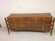Exceptional & Rare Mid Century Dresser In Book-matched Walnut By William Hinn