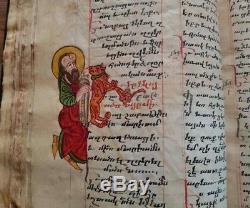 Extremely Rare Armenian manuscript gospel Church book handwritten