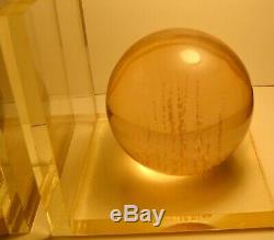 FAB! VINTAGE ITALIAN MID CENTURY MODERN LUCITE SPHERE BOOK ENDS 60's RARE