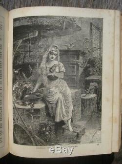 FAIRY TALES Antique ILLUSTRATED 1883 CINDERELLA Sleeping Beauty RARE Disney OLD