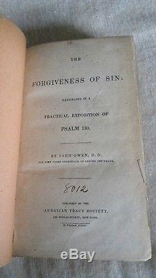 Forgiveness of Sin Psalm 130 by John Owen RARE Antique Leather Christian