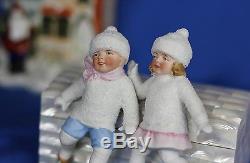 German Hertwig Heubach Snow Baby Doll House Pair 1920 Book Examples Extr Rare