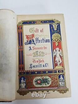 Gift of Affection a Souvenir for 1852 Collection of Poetry Antique Book Leavitt