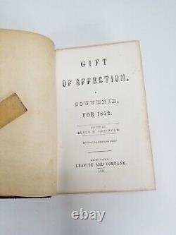 Gift of Affection a Souvenir for 1852 Collection of Poetry Antique Book Leavitt