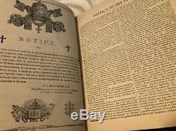 Gorgeous Rare Antique Lg 1885 Catholic Holy Bible By The American Wringer Co. Ne