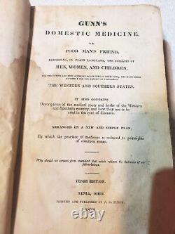 Gunn's Domestic Medicine 1838. Very Rare Antique Book. 10th edition
