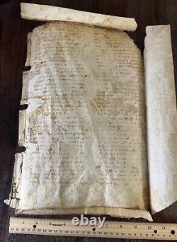 HUGE Bible Manuscript Leaf On Vellum from the 11th Century VERY RARE 1075 AD