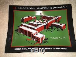 Hamilton Watch Co. Glass Tray, 1964, RARE, and Full Match Book, VERY RARE