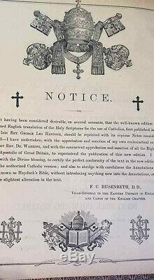 Holy Catholic Bible 1884 Douay Rheims Antique Rare