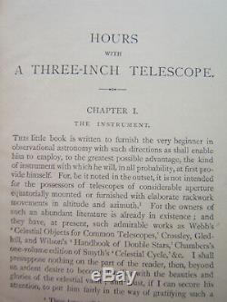 Hours with a Three-Inch Telescope 1886Capt. Wm Noble Astronomy Antique Rare