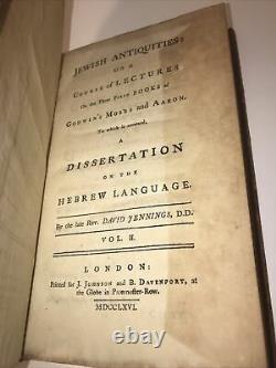 JEWISH ANTIQUITIES! Jew Hebrew History (FIRST EDITION 1766!) Language Bible Rare