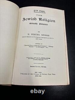 JEWISH RELIGION ETHICALLY PRESENTED H. Pereira Mendes 1904 rare book antique