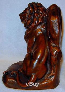 Jennings Brothers Lion & the Mouse Antique Book Ends C. Vieth JB1516 RARE
