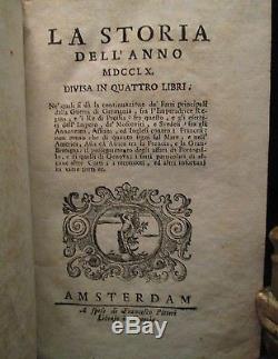 LA STORIA DELL'ANNO 1760 Latin VELLUM Fine Binding RARE Netherlands ANTIQUE Book