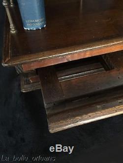 LATE 19THc TABLE BOOK / BIBLE STAND WITH BRASS GALLERY. RARE