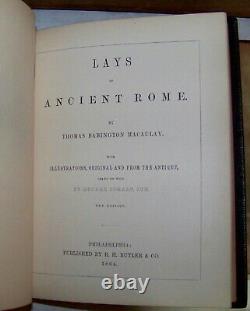 LAYS OF ANCIENT ROME NARRATIVE POEMS/ROMAN HISTORY RARE Antique Fine Binding