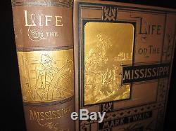 LIFE ON THE MISSISSIPPI Mark Twain 1ST ED Second State RARE Fine Binding ANTIQUE