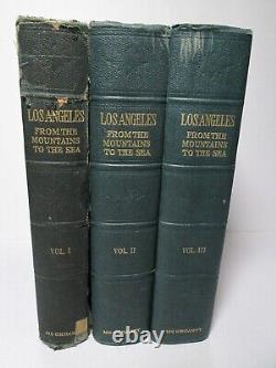 LOS ANGELES 1921 Antique Book Set Mountains to the Sea History 100s Pics Rare LA