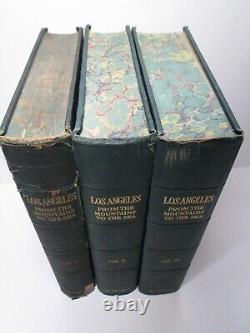 LOS ANGELES 1921 Antique Book Set Mountains to the Sea History 100s Pics Rare LA