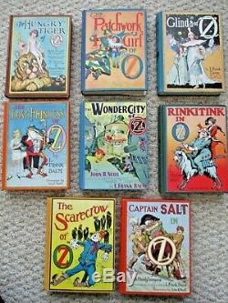 LOT of 8 Vintage antique set the wizard of oz book collection frank baum RARE