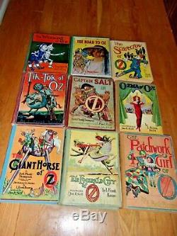 LOT old 9 Vintage antique set the wizard of oz book collection frank baum RARE